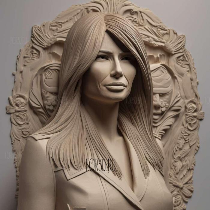 Melania Trump 4 stl model for CNC